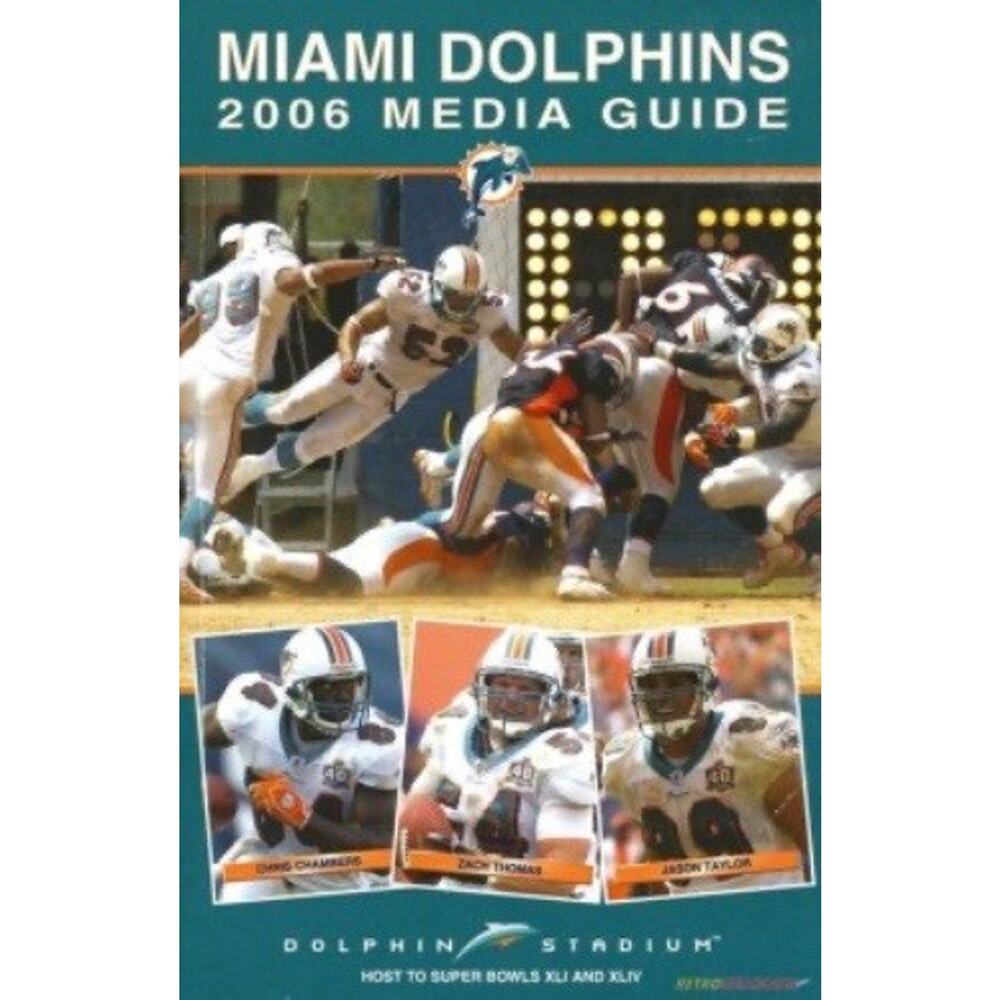 Miami Dolphins 2006 Media Guide Team Yearbook Cover On 12x8in Metal Sign